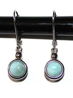 Sterling Silver Larimar Drop Earrings